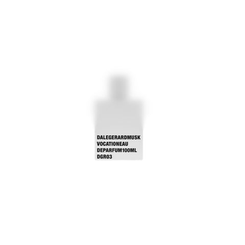 a new scent, inspired by the fresh, energetic qualities of vocation, invoking happiness from within, muget bringing pure love, truly uplifting, musc habanolide, artemisia, cardamom oil, galbanum, lavender, muget, sage, patchouli, sandalwood, brilliant white, divine freshness, elegant